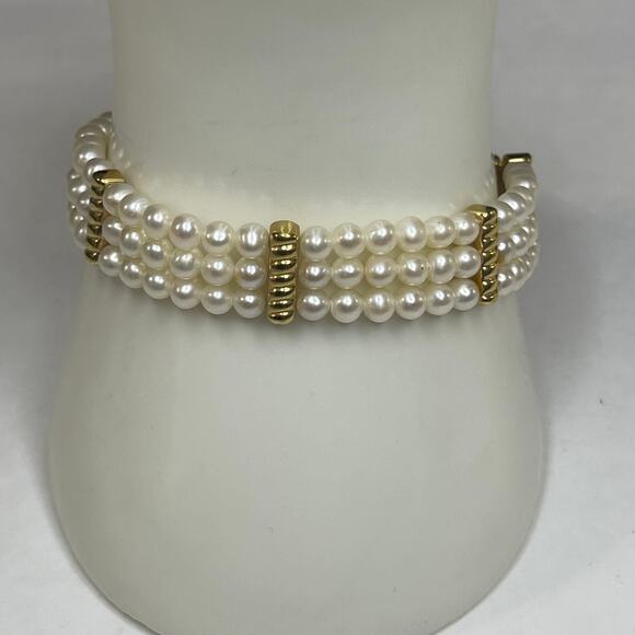 bracelet costume jewelry faux pear and gold tone classic classy preppy - Picture 3 of 12
